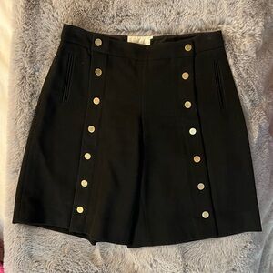 Anthropologie Elevenes Brand Vintage Navy Wool Gold Buttons Shorts Size 6